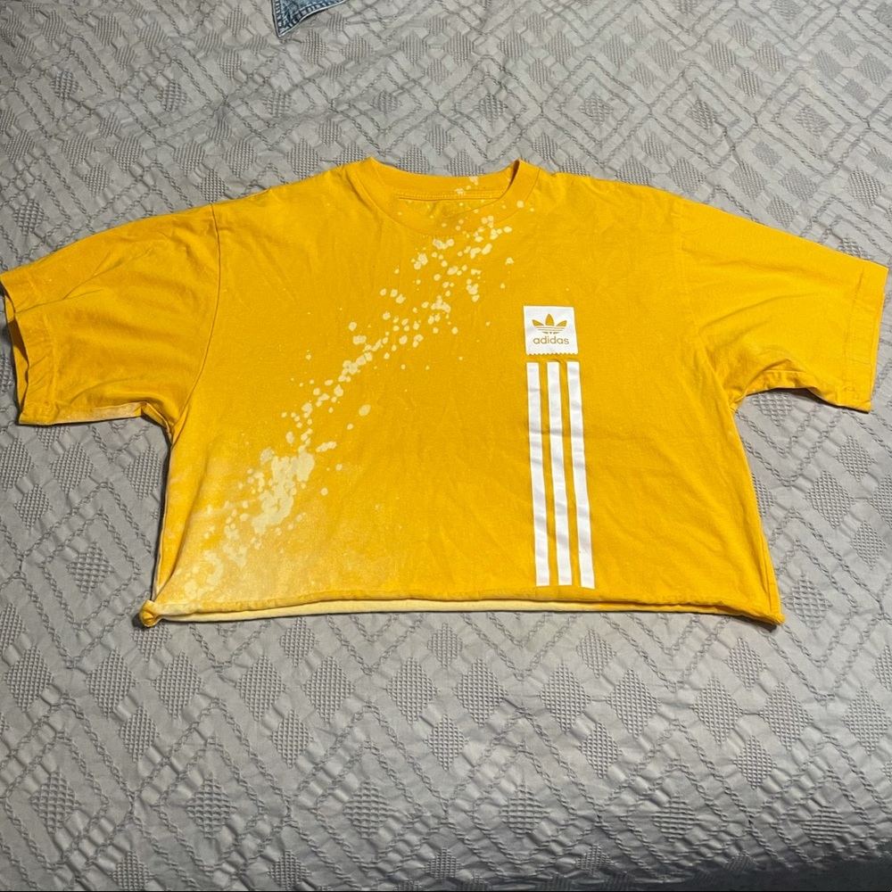 Adidas handmade bleached crop!